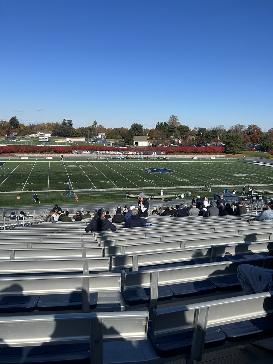 Had a great time at <a href="/MUHawksFB/">Monmouth Football</a> game today. Thank you <a href="/Coach_KCal/">Kevin Callahan Jr.</a> for the invite and the rest of the coaching staff and players for your hospitality and the tour. #FlyHawks