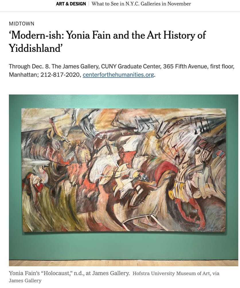 HUMA is honored to have loaned 19 works of art and 16 items of ephemera from our permanent collection for the exhibit. 
Beautifully curated and important - be sure to visit the <a href="/JamesGalleryGC/">James Gallery, GC</a> at the CUNY Grad. Center to view these works. 
nytimes.com/2023/11/01/art…