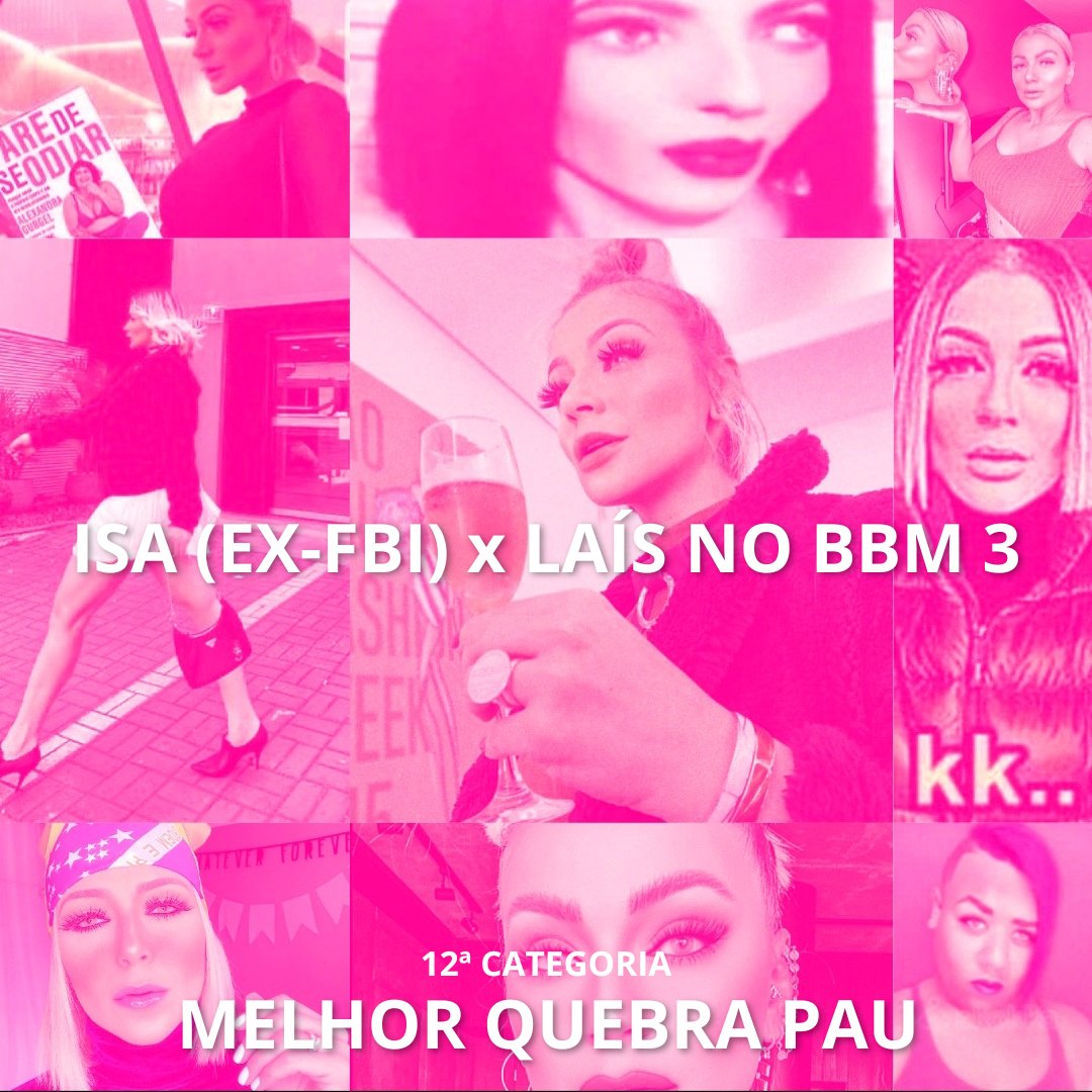 manasawards's tweet photo. E sem muitas surpresas, a briga protagonizada por isa (@belladailys) e laís (@vivisartistt) levaram a categoria "Melhor Quebra Pau"! ✨️

🏆isa X laís no bbm - 52,2%
🥈lara pt X lucas - 30,5%
🥉lulu X gigi - 16,4%

A briga de key e marina não conquistaram o pódio. https://t.co/GpIHMyms7a