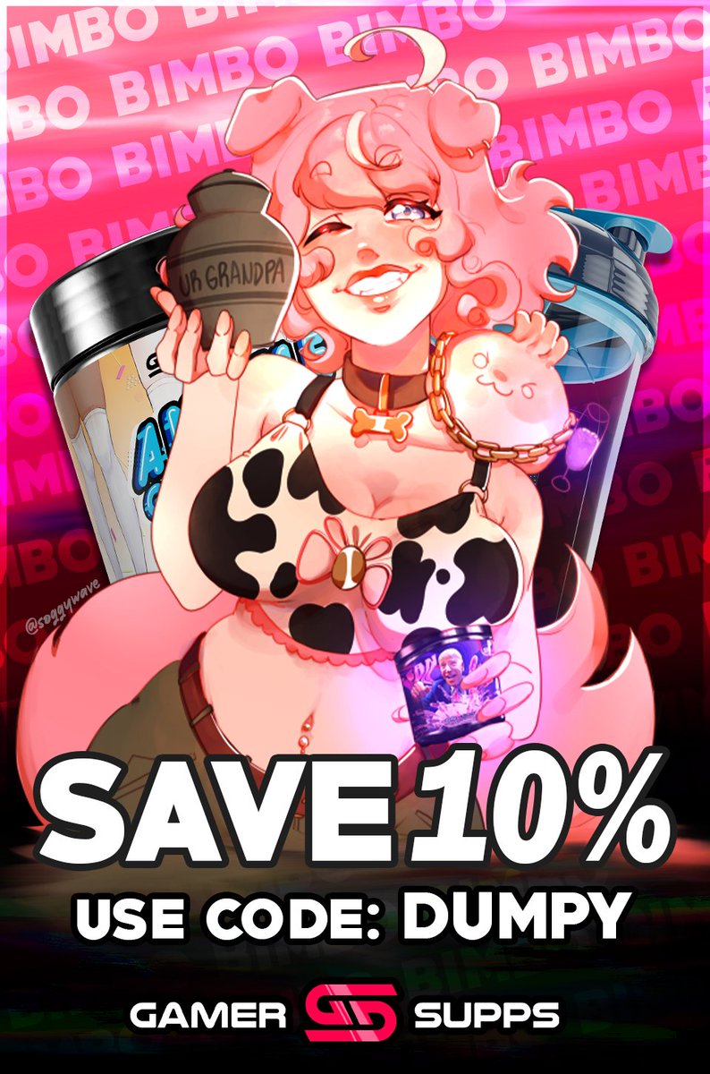 AnniePants02_'s tweet image. IM EXCITED TO OFFICIALLY ANNOUNCE YA BABE IS PARTNERED WITH @GamerSupps  AHH!! 

GamerSupps is an Energy Drink Formula that 100% better for you in MANY WAYS. I am very happy dude AHHH. Make sure to uses CODE: DUMPY when you make your purchases!
gamersupps.gg/dumpy