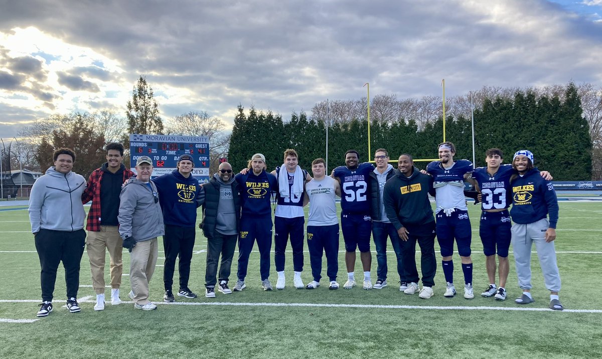 Tons of former Hornets on the field for <a href="/MoravianFB/">Moravian Football</a> <a href="/WilkesFootball/">Wilkes Football</a> Always good to see our guys! <a href="/BoneyEj/">EJ Boney</a> <a href="/ChadNewhard/">Chad Newhard</a> <a href="/ElijahFajrdo/">Elijah Fajardo</a> <a href="/JacksonLake5/">Jackson Lake</a> <a href="/jarvis_tylik/">Tylik Jarvis</a> <a href="/TGitski/">Trevor Gitski</a> <a href="/AlexOrlando84/">Alex Orlando #42</a> Nick Davidson #hornetpride