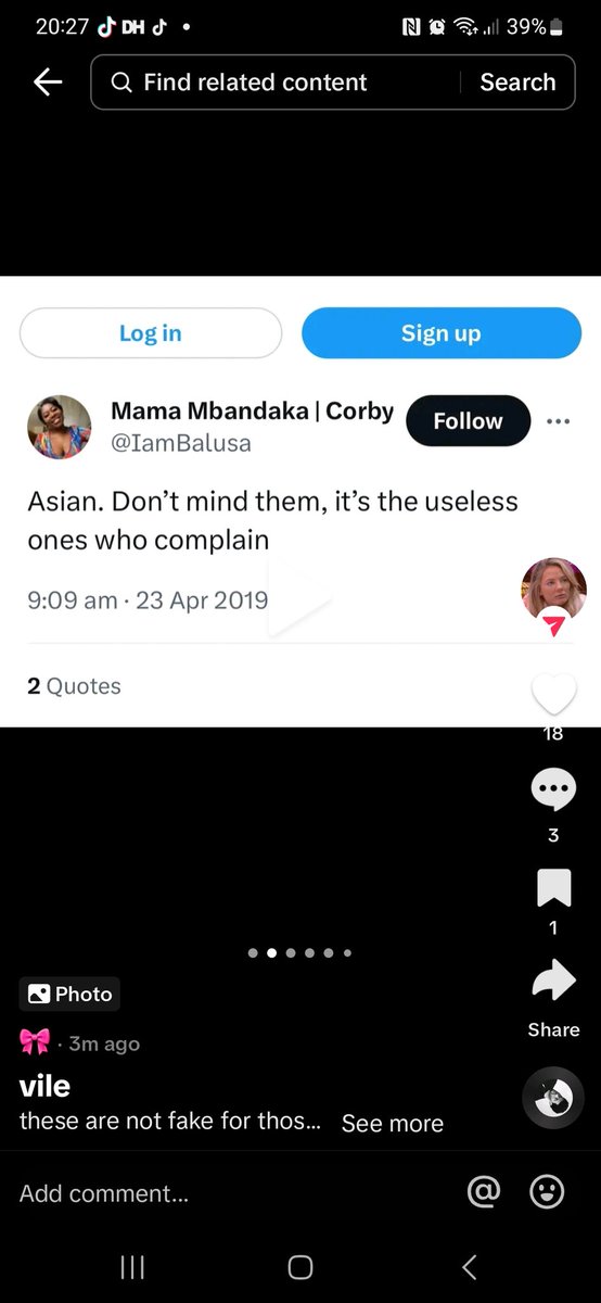 beclouevs30's tweet photo. @sympathy_simm @ryry_212 only fowl one in there was the Rasist Trish. disgraceful https://t.co/NNVmwnuooD