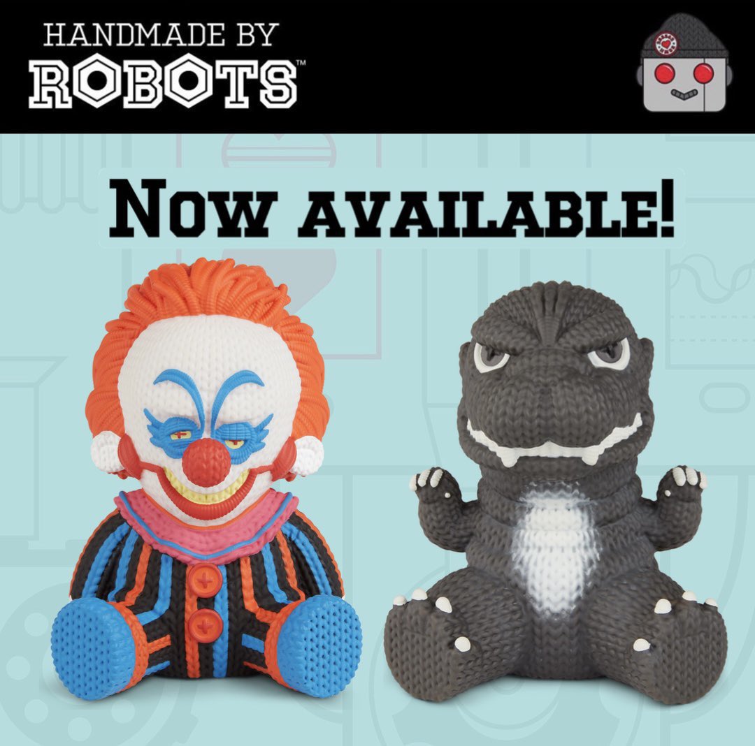 🧶STITCH, PLEASE🧶 Two new releases from @hmadebrobots are up and in-stock — grab #Godzilla and Rudy from #killerklownsfromouterspace now at the link below. hmbr.fans #toys #toycollector #actionfigures #collectibles #toycommunity #toynews #horror #kaiju #vinyltoy