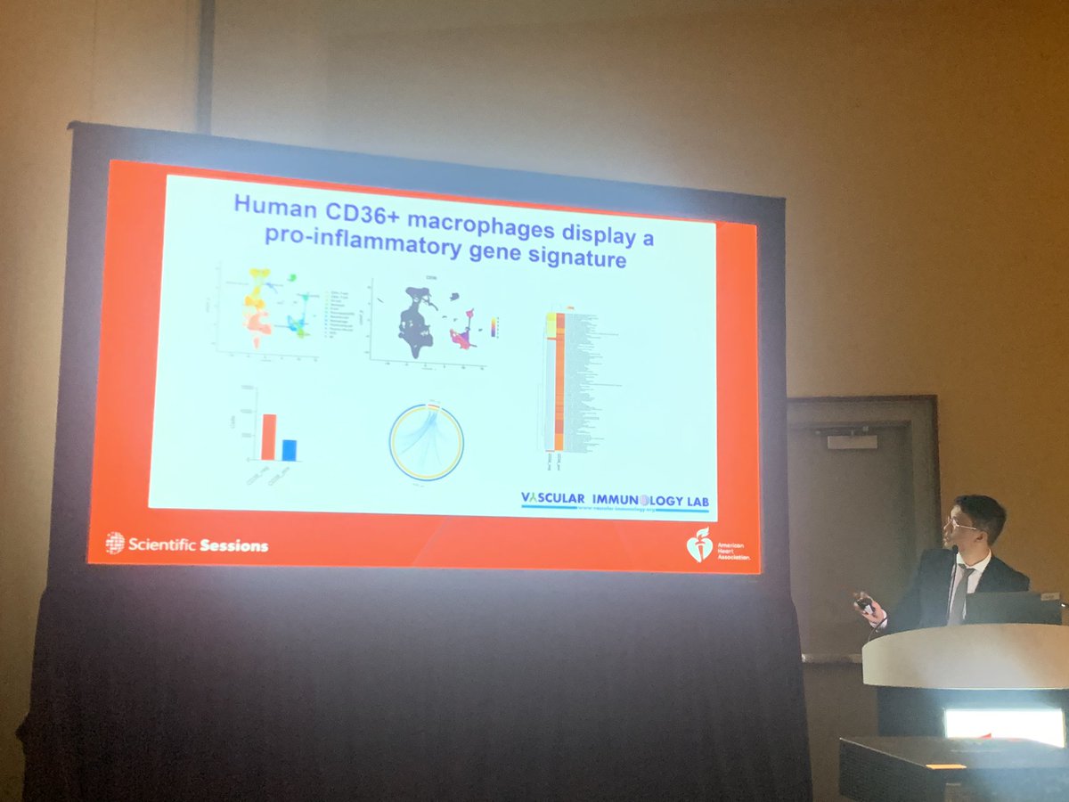 Great talk of our colleague Mark Colin Gissler at #AHA23 on scavenger receptor CD36 in atheromatous macrophages.