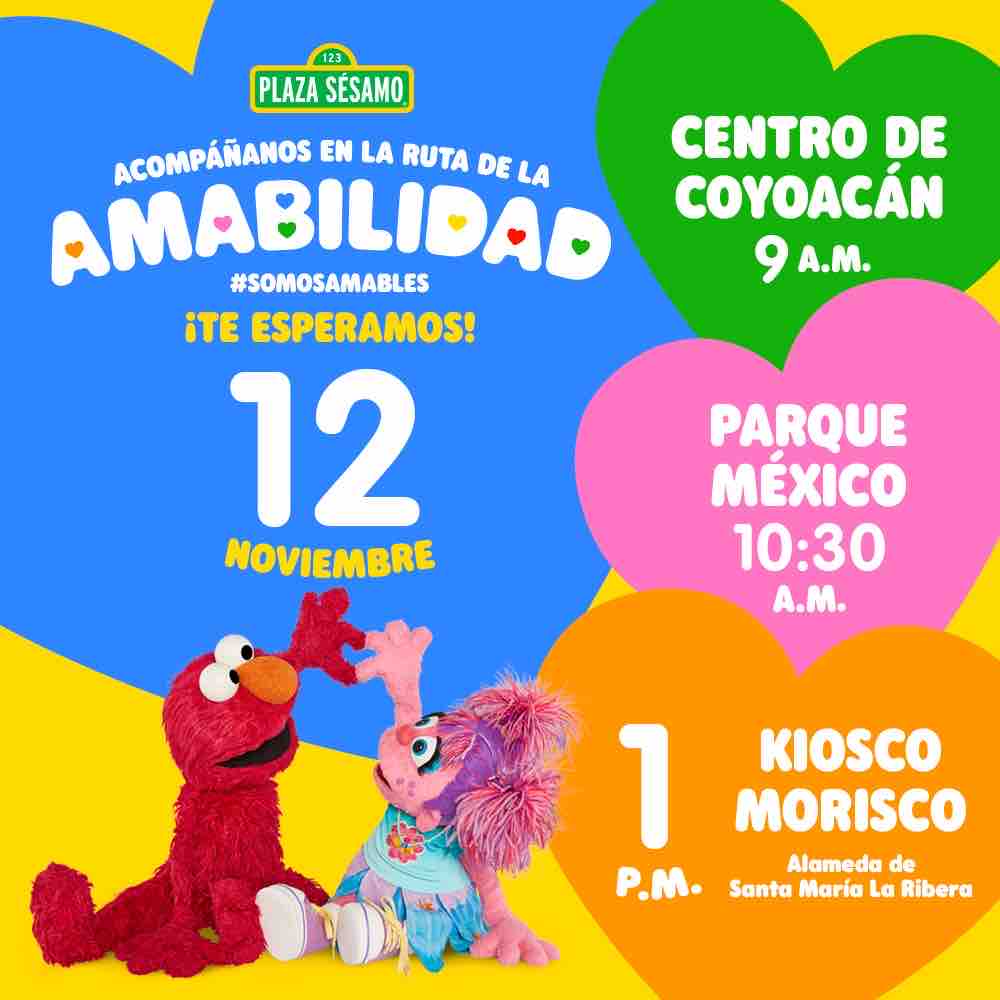 ¡Sé parte de la ruta de la amabilidad este 12 de noviembre! 💚✨ Empezaremos en el Centro de Coyoacán a las 9 A.M. , de ahí seguiremos a parque México a las 10:30 A.M. y terminaremos en el Kiosko Morisco a la 1 p.m.#Crayola #SomosAmables #WeAreKind