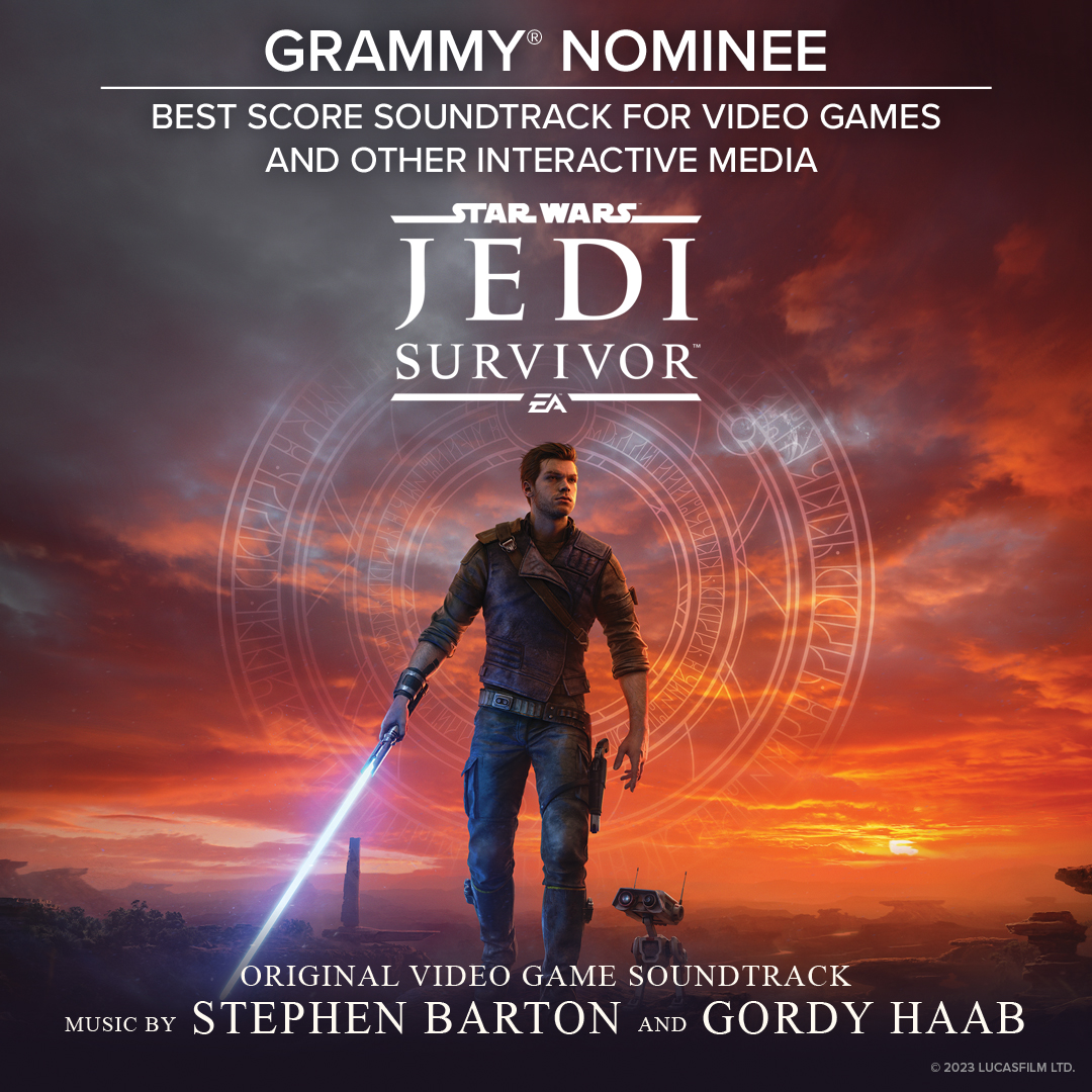 Trust only in the Force. 🎮 Congratulations to Stephen Barton and Gordy Haab on their #GRAMMYs nomination Best Score Soundtrack for Video Games and Other Interactive Media for the Star Wars: Jedi Survivor Original Video Game Soundtrack! open.spotify.com/album/2gZHXHax…