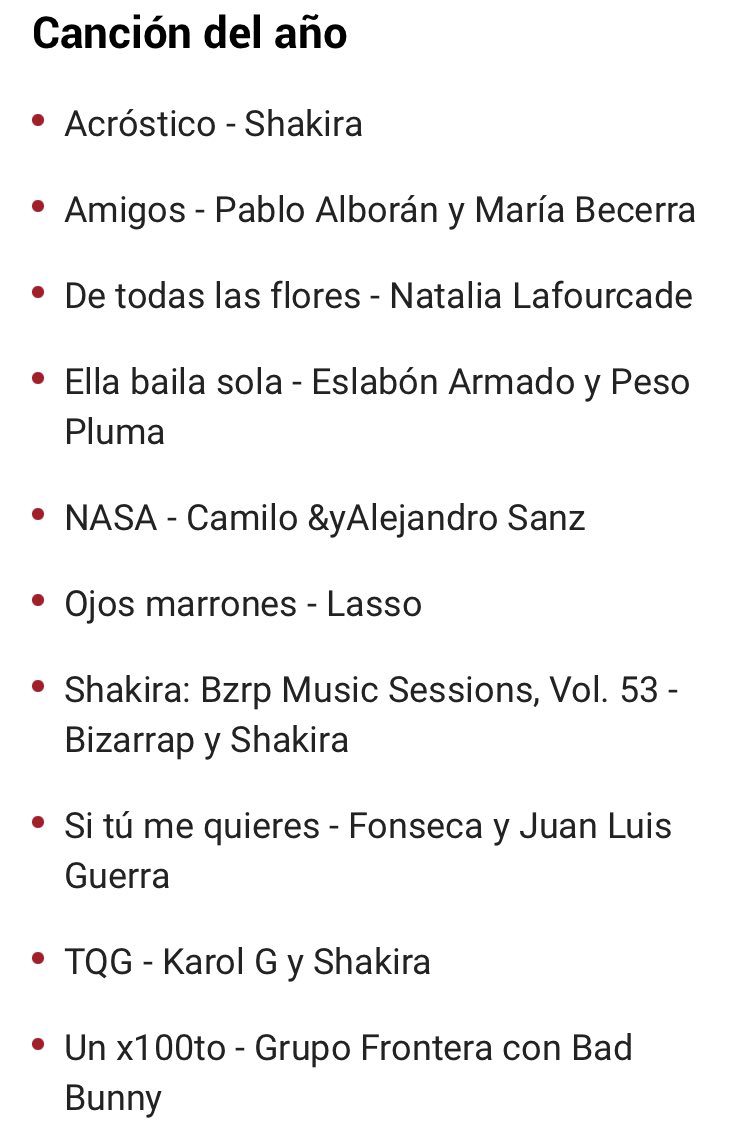 MateoUrquilla's tweet photo. #Shakira ha sido nominada 3 veces en los #LatinGRAMMY 2023 en canción del año, por #Acróstico, #MusicSession53 y #TQG. Este premio se lo lleva, porque se lo lleva. https://t.co/aPmsaQKHOy