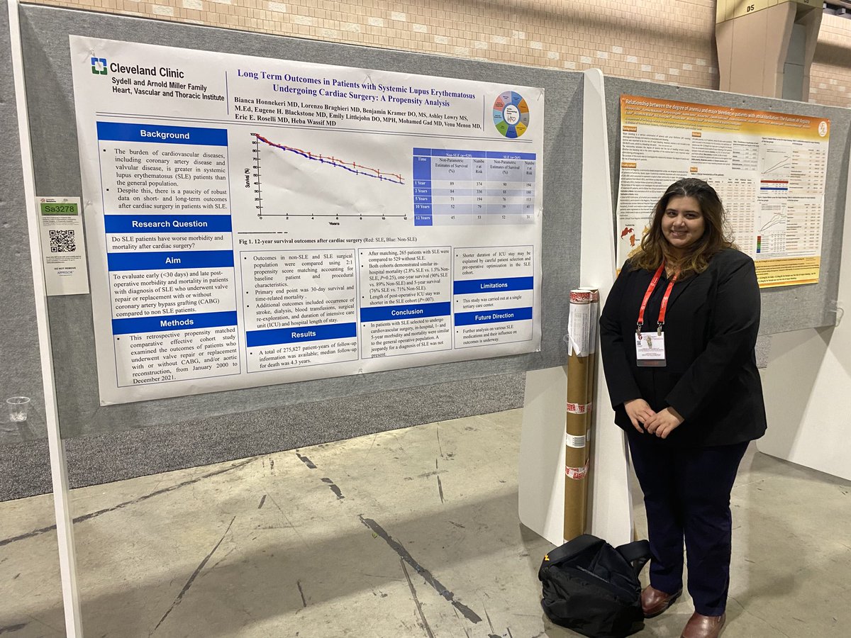 SLE versus controls propensity cohort, 275,827 patients years and 4.3 years of follow up after cardiac surgery (valve /CABG). Powerful data, single center comparable outcomes 30 days&1y ⁦@EricRoselliMD⁩ ⁦@tavrkapadia⁩ ⁦@LarsSvenssonMD⁩ ⁦⁦@ELittlejohnDO⁩