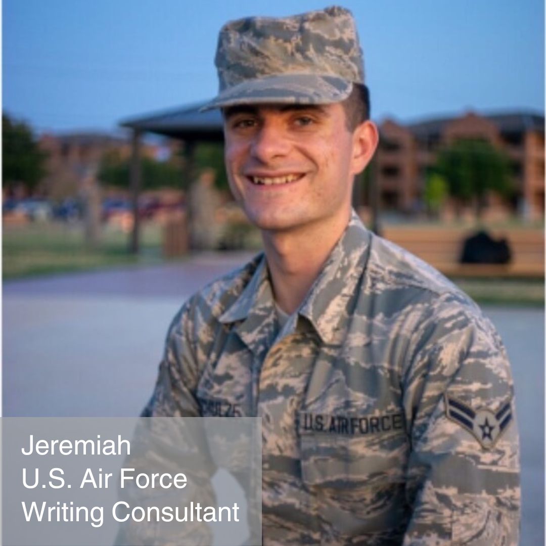 TXSTWC's tweet photo. Today we're honoring the experience of the UWC's military-connected consultants. We're grateful for their individual journeys that enrich every word penned in our space. Book an appointment with them and take advantage of their wisdom on our website or in person at ASBN 100! 🇺🇸✍️ https://t.co/hpzZqDVBpj