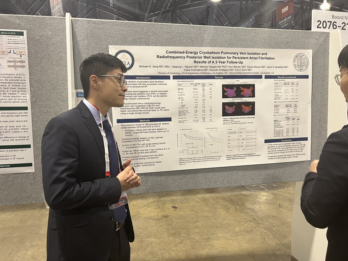 Ashley Stein-Merlob, MD (@a_steinmerlob) on Twitter photo Congrats to #bruinhearts <a href="/MikeJiangMD/">Michael Jiang, MD, MSc</a> on his 🔥(& 🧊) poster at #AHA23 looking at combined-energy cryoballoon PVI and RF posterior wall isolation <a href="/uclaCVfellows/">UCLA Cardiology Fellowship</a> <a href="/datsunian/">Eric H Yang, MD</a> <a href="/kewatson/">Karol Watson</a> Congrats to #bruinhearts <a href="/MikeJiangMD/">Michael Jiang, MD, MSc</a> on his 🔥(& 🧊) poster at #AHA23 looking at combined-energy cryoballoon PVI and RF posterior wall isolation <a href="/uclaCVfellows/">UCLA Cardiology Fellowship</a> <a href="/datsunian/">Eric H Yang, MD</a> <a href="/kewatson/">Karol Watson</a>