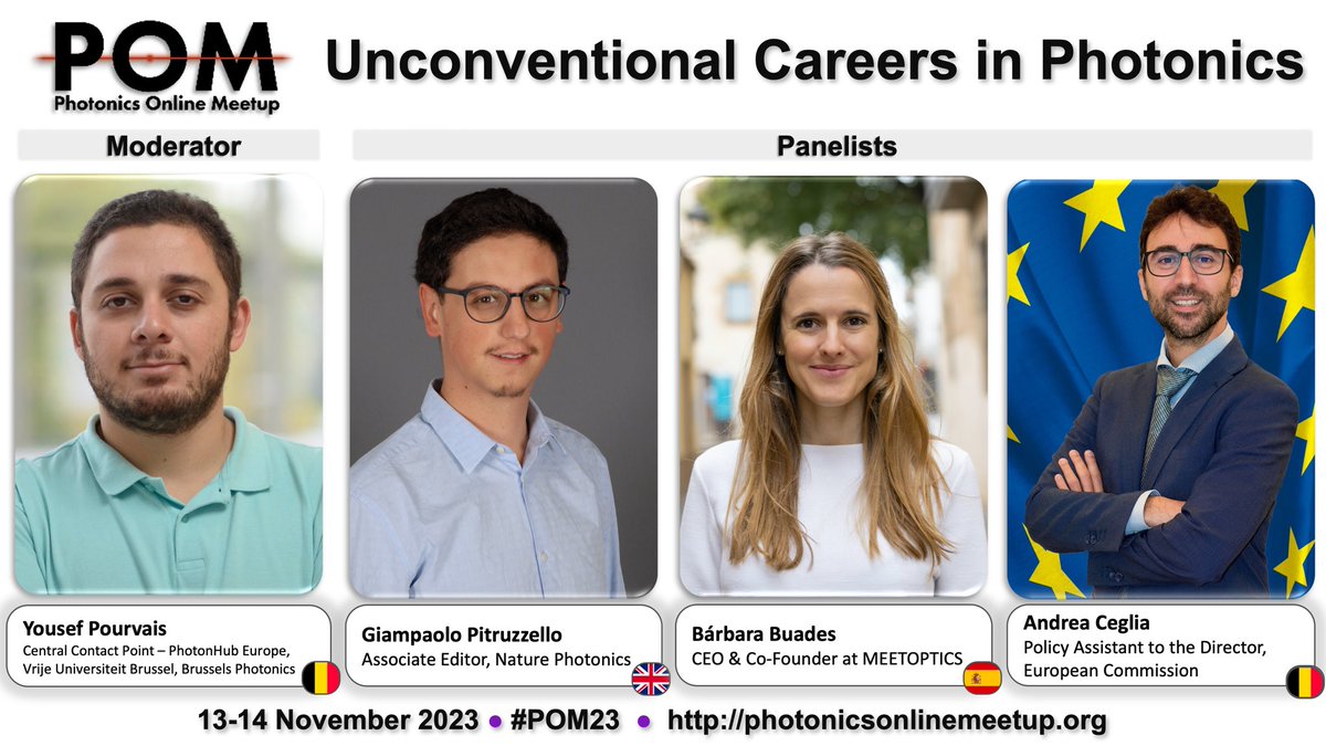 Photonics Online Meetup (@photonicsmeetup) on Twitter photo Late-breaking panel announcement! 📣
Join us next week to hear about this diverse range of career paths! With live Q&A from the audience!
<a href="/NaturePhotonics/">Nature Photonics</a> #advice #sciencetwitter <a href="/AcademicChatter/">Academic Chatter™</a> <a href="/GradSlack/">Grad Student Slack</a> Late-breaking panel announcement! 📣
Join us next week to hear about this diverse range of career paths! With live Q&A from the audience!
<a href="/NaturePhotonics/">Nature Photonics</a> #advice #sciencetwitter <a href="/AcademicChatter/">Academic Chatter™</a> <a href="/GradSlack/">Grad Student Slack</a>