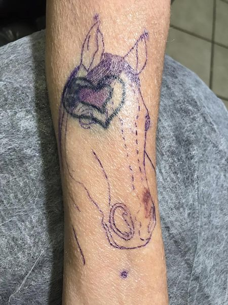 ZebraTattooz's tweet photo. Stunning horse head cover up tattoo done on the forearm by Cliff 🐴 https://t.co/kFo3AyfGUb