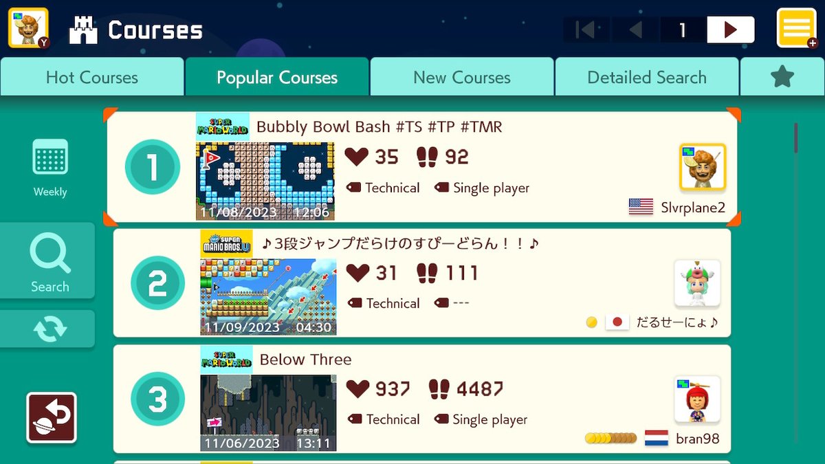 Yo I checked again and now Bubbly Bowl Bash is at #1 popular Super Expert! This is great, thanks again to those who played and playtested! #TeamShell #TeamPipe #TMR #SuperMarioMaker2 #NintendoSwitch