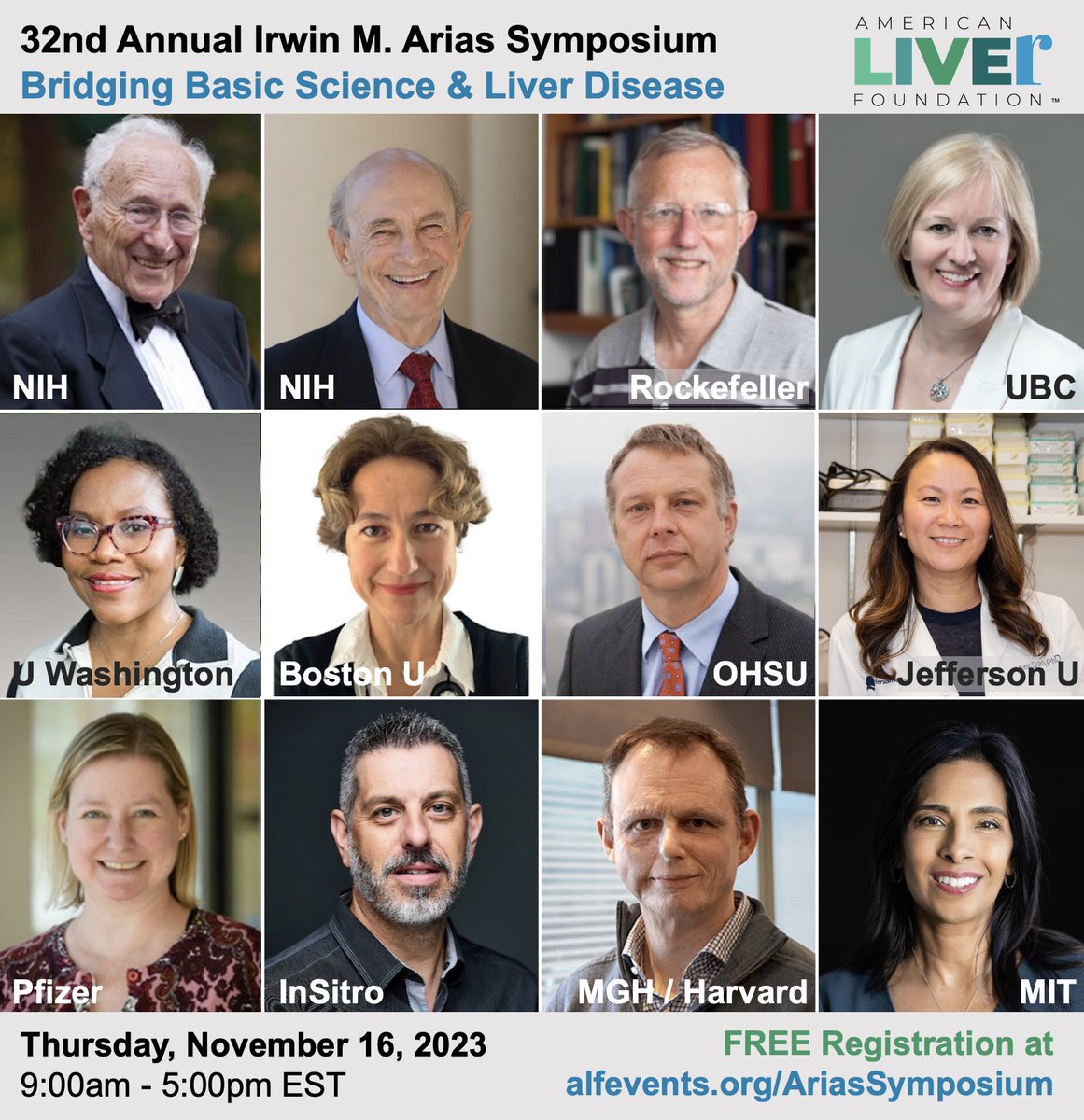 Heather Fleming (@zoerascal) on Twitter photo 11/16/23: #liver #research day with <a href="/grompemcp/">Markus Grompe</a>, 2 @nobelprize winners, #biotech speakers, and #genderparity across the program. Come in person <a href="/broadinstitute/">Broad Institute</a> for trainee posters, or join the global zoom audience.
FREE registration via @liverusa
alfevents.org/ariassymposium
<a href="/snbhatia/">sangeeta bhatia (same on bsky)</a> 11/16/23: #liver #research day with <a href="/grompemcp/">Markus Grompe</a>, 2 @nobelprize winners, #biotech speakers, and #genderparity across the program. Come in person <a href="/broadinstitute/">Broad Institute</a> for trainee posters, or join the global zoom audience.
FREE registration via @liverusa
alfevents.org/ariassymposium
<a href="/snbhatia/">sangeeta bhatia (same on bsky)</a>