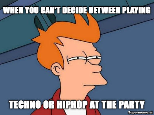 beatwash_com's tweet photo. the home party dj dilemma...

#techno #hiphop #djdilemma #meme https://t.co/Xai1pABQLj