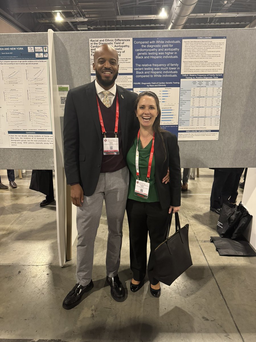 A *slight* height difference between my research mentor @AnnMarieNavar and me but thankful to present our work at #AHA23 @CircAHA @AmericanHeartTX