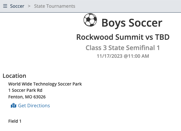 ahalder173's tweet photo. Next match Friday 11/17 at WWT Soccer Park in Fenton! https://t.co/DsbFKQsWcA