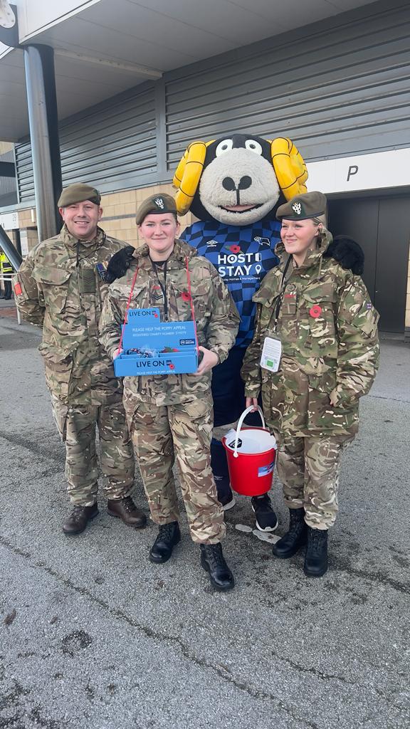 DCompanyDACF's tweet photo. Great day supporting @PoppyLegion at @dcfcofficial D Company has raised some valuable funds today and really enjoyed a win from Derby! @DerbyshireACF @Sarah_Shergold1 @RSMI_DERBYS_ACF https://t.co/iq9dHtZFec