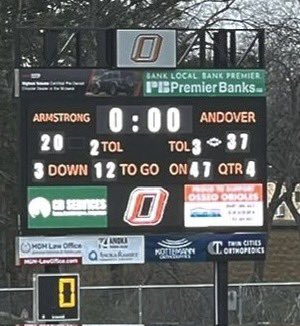 For the first time in school history, Andover Football has made it to the State Semifinals.  See you at the Bank next Saturday night!!