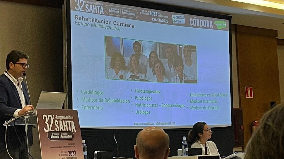 ReCardHURS's tweet photo. Gracias a SATHA por la invitación para exponer el modelo de rehabilitación cardiaca en nuestro @HUReinaSofia : un paso intermedio y necesario entre la hospitalización y el seguimiento crónico de pacientes con SCA e ICC (indicación IA). @Cardio_HURS https://t.co/kxI7MaM4HF
