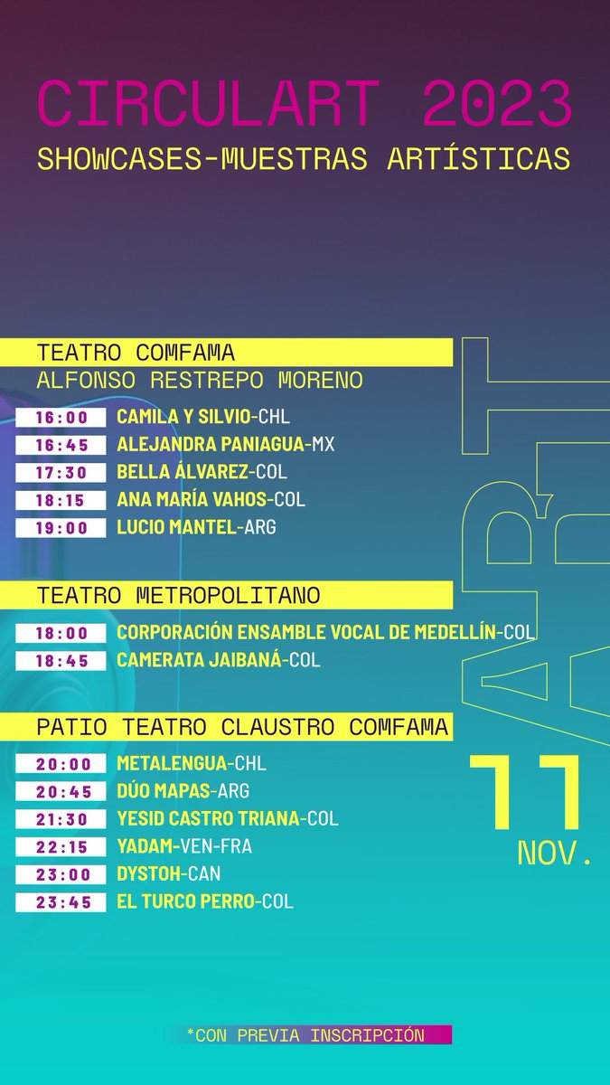 Circulart_'s tweet photo. 🎶Inicia la jornada de las últimas #MuestrasArtisticas de Circulart2023 y empieza la nostalgia a hacer de las suyas, pero con la alegría de saber que, nos volveremos a encontrar.
Hoy: 13 Muestras artísticas, entre ellas, 2 de música clásica en el @tmetropolitano https://t.co/18IpQ7qrYO