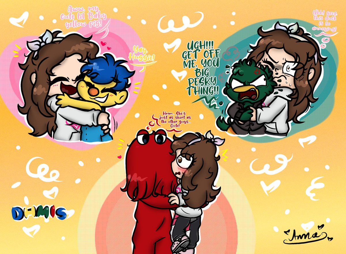 ❣️Hugging the DHMIS trio:3💖💖💞💓❤️💛💚🦆🗓️🤗😽✨✨
Hope enjoy like it💖💕✨👏<3
