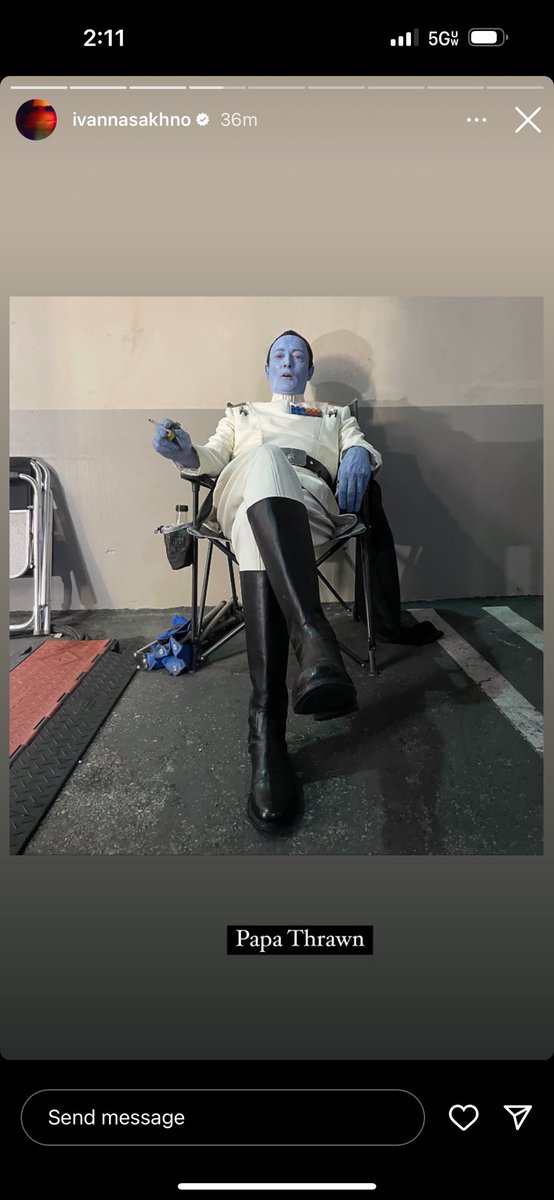 DanRS87's tweet photo. Papa Thrawn 

Taken from Ivanna Sakhno instagram story https://t.co/fSV5AMl7uk