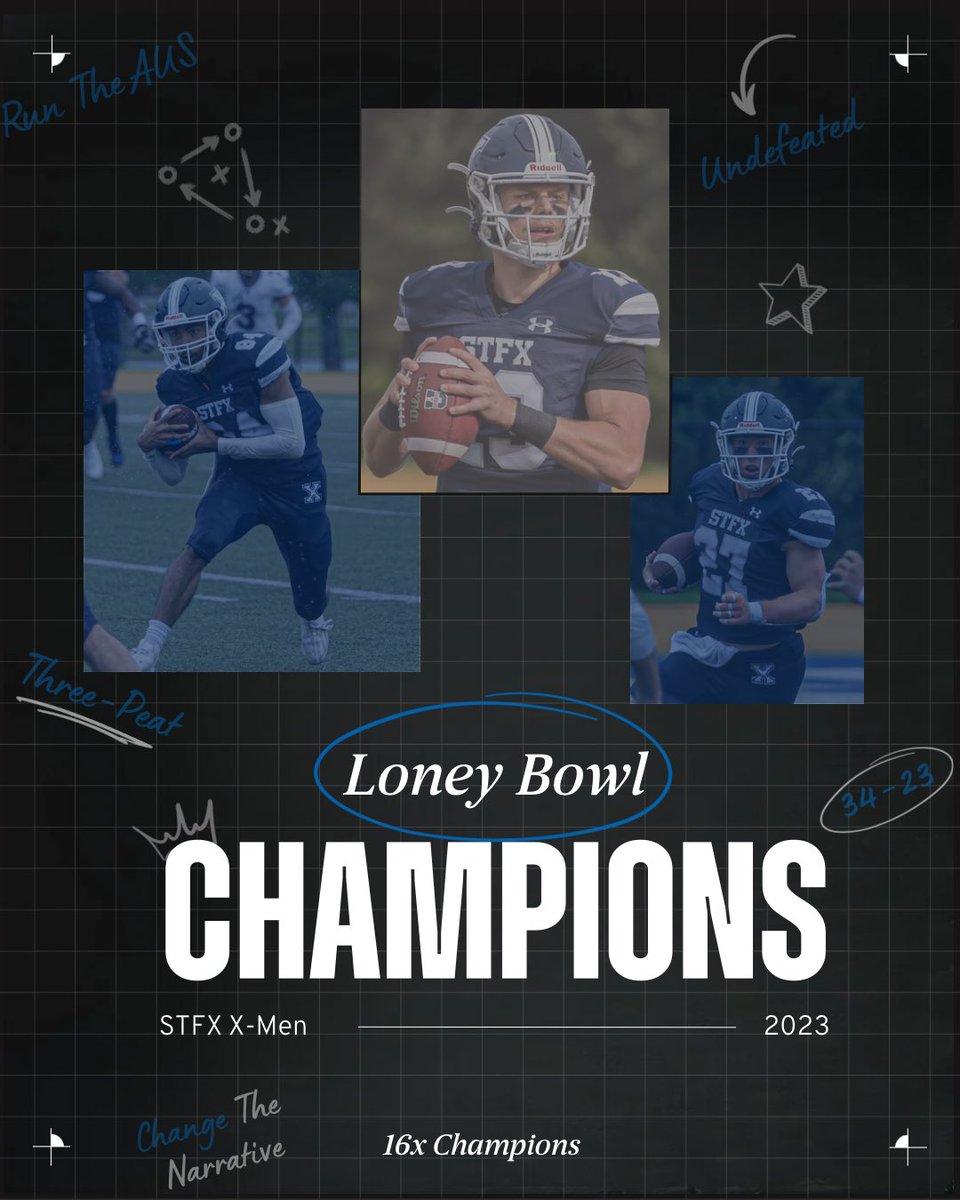 THREE-PEAT 🏆🏆🏆

STFX DEFEATS BISHOP’S TO WIN THE LONEY BOWL 🔵⚪️

#ForTheNorth | #USPORTS