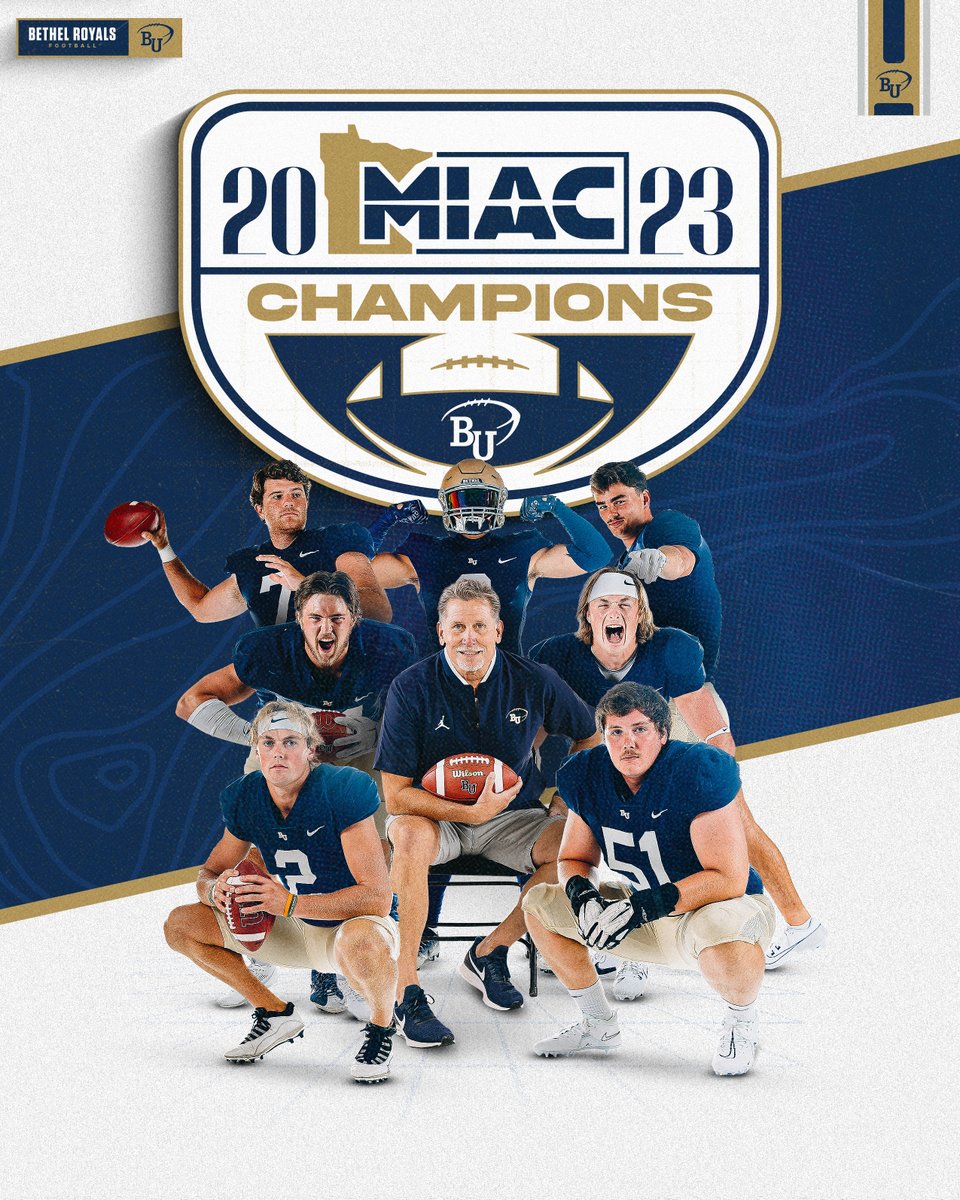 BethelRoyalsFB's tweet photo. Final Score:
Gustavus Adolphus College 7, #BURoyals 31
MIAC Champions, NCAA Playoffs here we come #d3fb x #RoarWithUs https://t.co/vcdZRBfXem