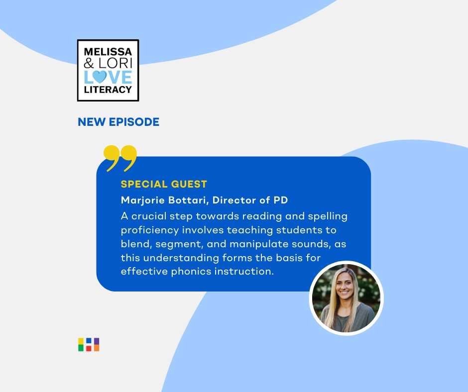 🎧 Don't miss the Melissa & Lori Love Literacy Podcast episode featuring our very own Director of PD, Marjorie Bottari! Marjorie delves into the question: 'Can you teach phonemic awareness 'in the dark' or should you teach it with print?' Tune in now: bit.ly/43bbnJn