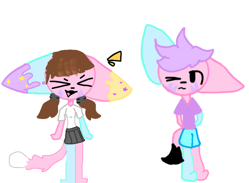ItKatchy's tweet photo. @HeavenlyTape heres da silly Kitz and Katchuu :3 https://t.co/h0epNN24TF