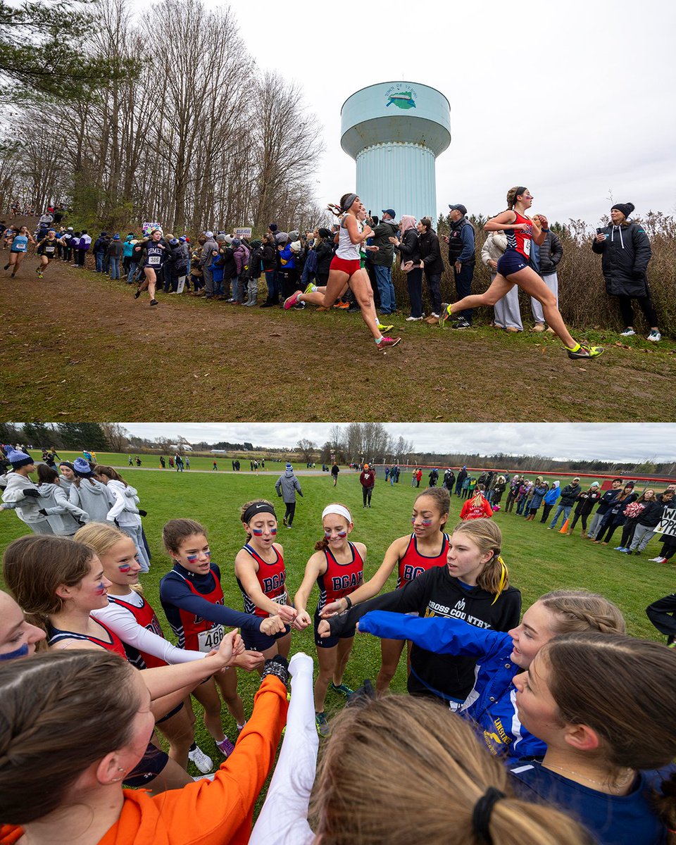 BGAH's Ethne Degan finishes 9th to lead her team to a 7th place finish at the NYSPHSAA Class C race on Saturday!
The BGAH girls inviting the rest of the Section IV Class C competitors into their pre-race team cheer was one of the classiest things I've seen!