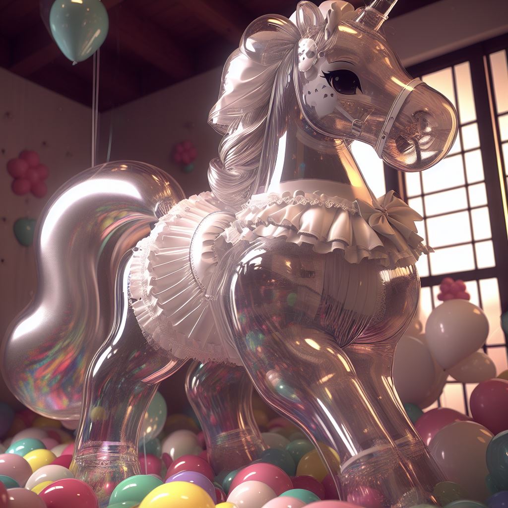MothkynHorsley's tweet photo. Ok I'm really pleased with this cutie maid pony! What you think? let her clean your house? Btw she can expel small squirts of air to blow away pesky dust lol. 
#AIArtworks #Ai #aigeneratedart #Inflatable #Pony #Horse #toy #anthroart #Maid #maidservice https://t.co/QCXcfID0wU