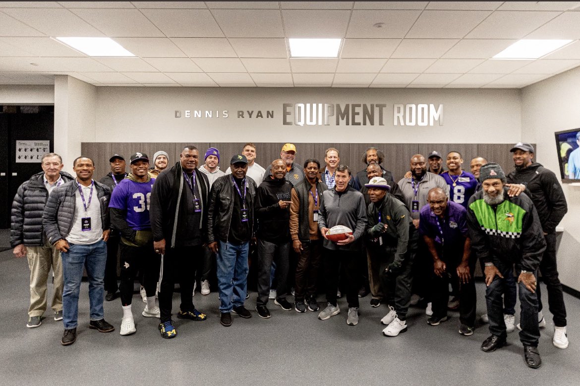 Vikings named their equipment room after their longtime equipment manager Dennis Ryan, who retired in April after a 47-year tenure with the team. From now on, it will be known as the Dennis Ryan Equipment Room.