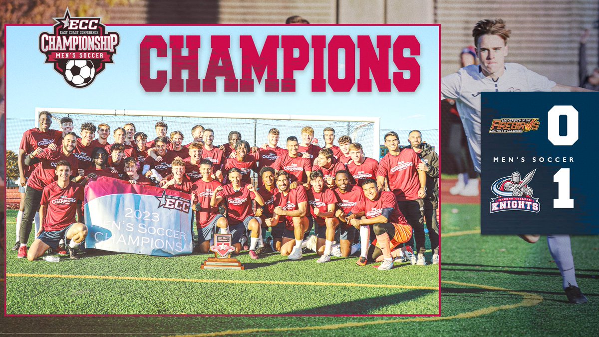 🏆CHAMPIONS🏆❗️#QCMSOC are <a href="/ECCSports/">East Coast Conference</a> Men's Soccer Champions for the first time in Program History as Knights earn a 1-0 victory over UDC! #knightnation
Full Recap to follow soon