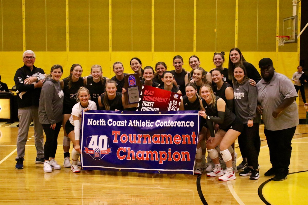 NCAC's tweet photo. π #NCACvb23 | Tourney Final
Congratulations to @witt_wvb, the 2023 @NCAC Volleyball Tournament Champions!
@wittathletics earns the NCAC's AQ into the 2023 @ncaadiii Volleyball Tournament. #NCACPride https://t.co/kfzb1oNq8G