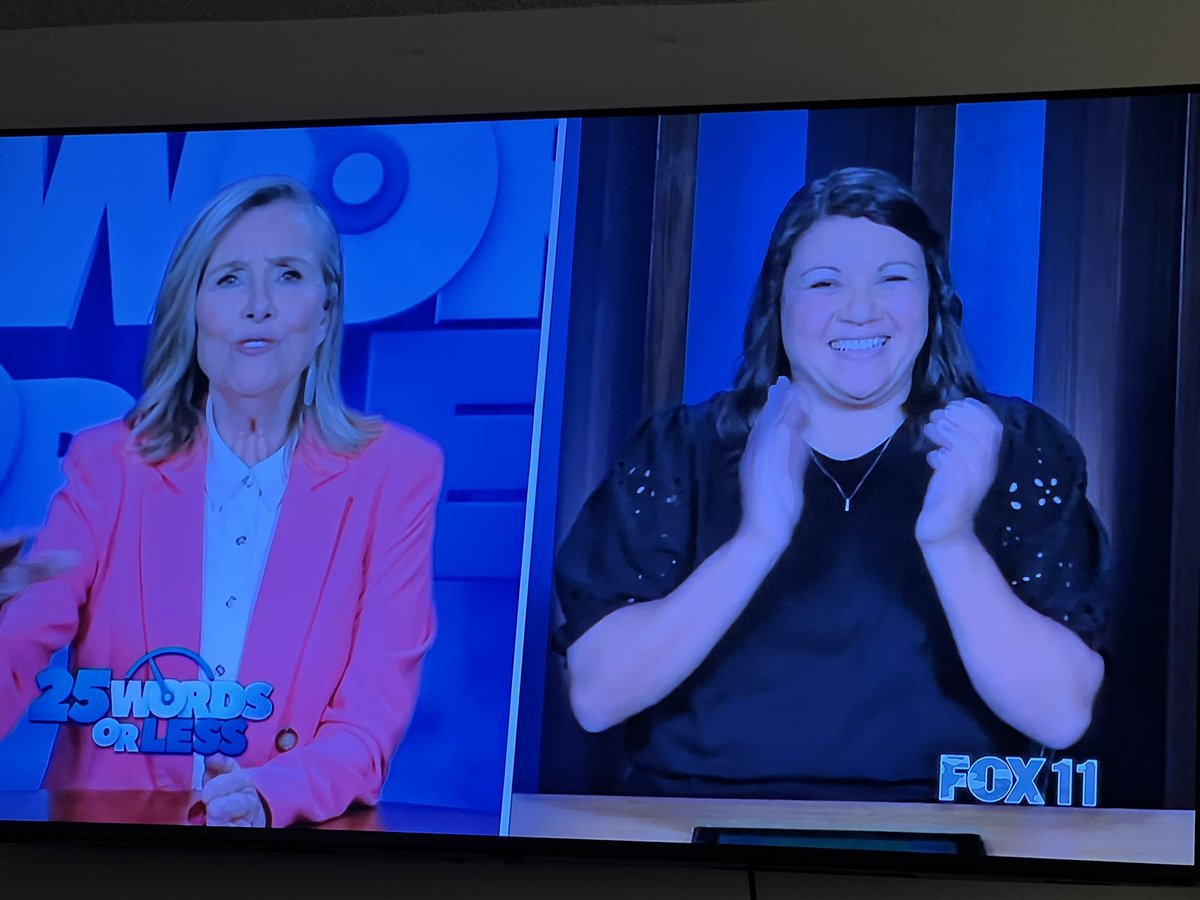 DM_Steinbach's tweet photo. Renee and I still kicking butt on @25WordsorLessTV!
5 straight episodes and we come back for Monday!
.
How many episodes do you think we’ll make it to?
.
.
#gameshow #25wordsorless https://t.co/6f9uUxerKZ