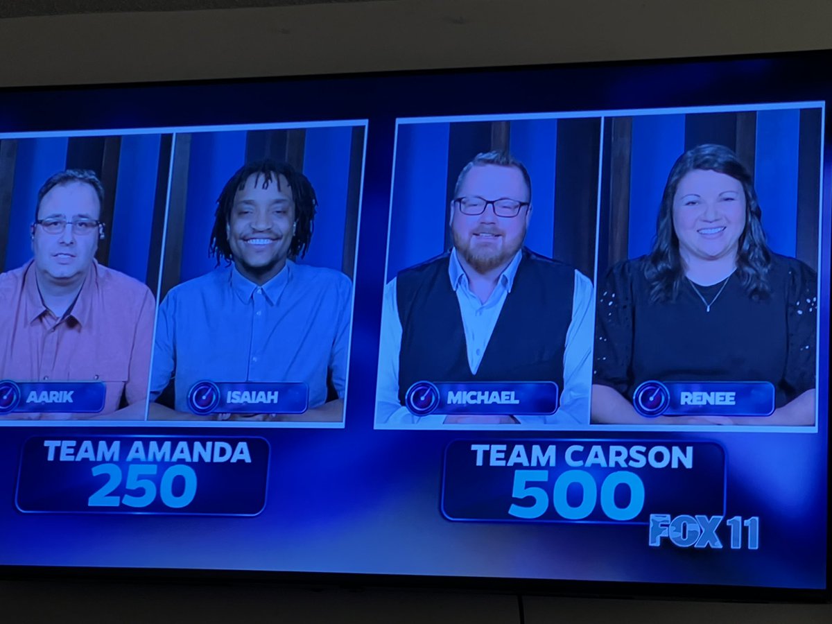 DM_Steinbach's tweet photo. Renee and I still kicking butt on @25WordsorLessTV!
5 straight episodes and we come back for Monday!
.
How many episodes do you think we’ll make it to?
.
.
#gameshow #25wordsorless https://t.co/6f9uUxerKZ