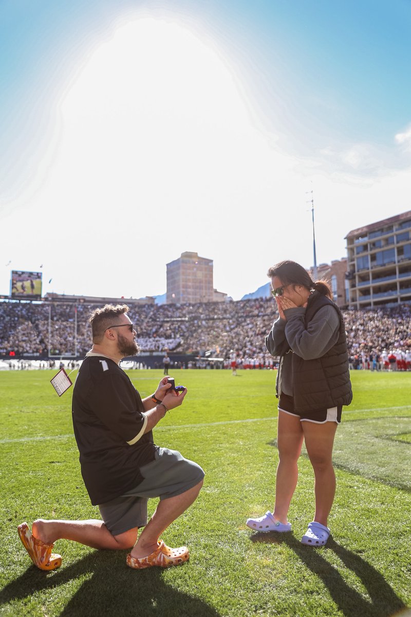 CUBuffs's tweet photo. She said yes 🥹🫶

#GoBuffs https://t.co/6OOm7TafKU