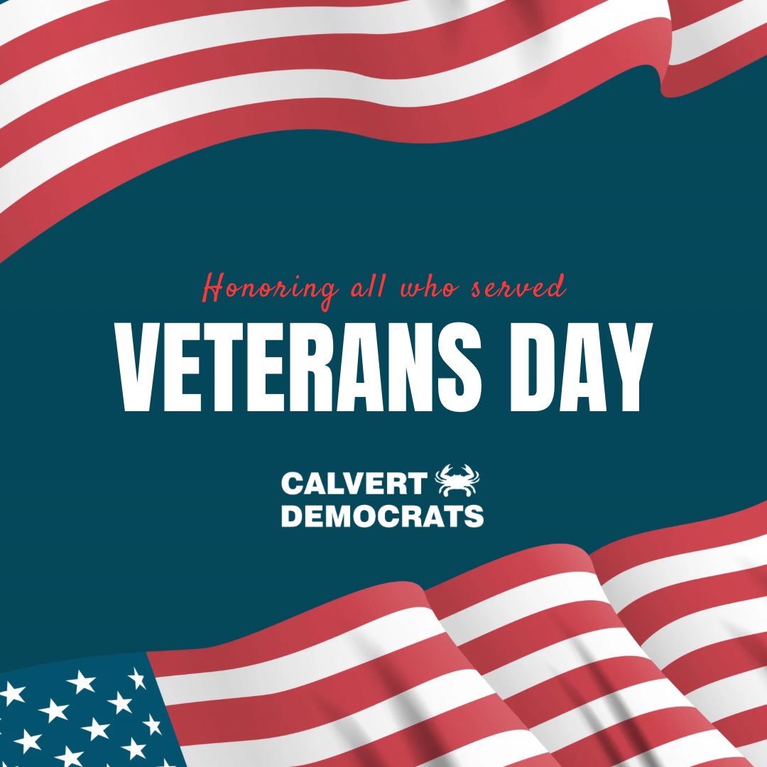 CalvertDemocrat's tweet photo. The Calvert County Democratic Party expresses our deepest gratitude to the veterans of our Armed Services for their commitment of service to our country. https://t.co/75NETM4WhF