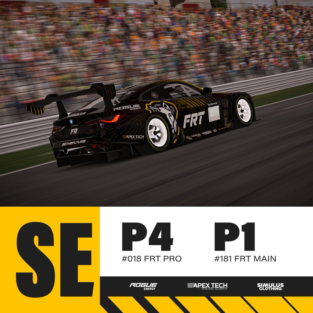 FRT_iRacing's tweet photo. It’s Future Racing Team on top!🏆

After an amazing race James Simons and Lindsay Muddle brought the #181 home in first place during their Fuji 8H!

Sem Giesbers and Sebastian Pedersen also had an amazing race in the #18 PRO bringing the car home in P4 after starting from P18!🙌 https://t.co/RhILQyBJGa