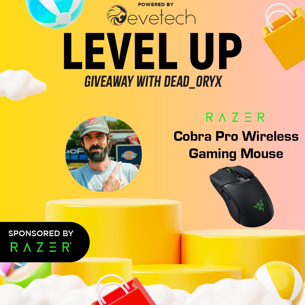 Evetech's tweet image. Evetech x Razer Cobra Pro Wireless Gaming Mouse Giveaway with Dead_Oryx

Level Up your gameplay with the Razer Cobra Pro Wireless Gaming Mouse, designed for precision, speed, and style.

How to enter :
🎮Follow @Evetech 
🎮Follow @Razer 
🎮Follow @dead_oryx 
🎮Comment on this…