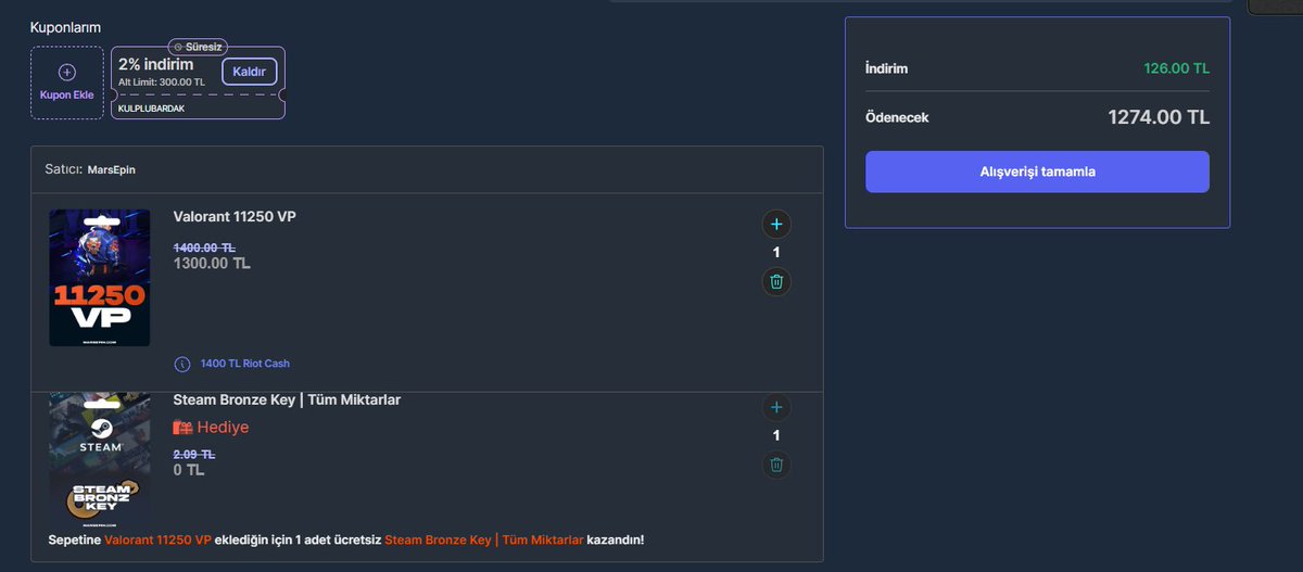 marsepincom's tweet photo. Merhaba değerli takipçilerimiz zamlar gelmeden 13.11.2023 tarihine kadar geçerli kodumuz "KULPLUBARDAK" %2 indirim ve sadece 11250Vp de geçerli steam random key hediyesi sizleri bekliyor...  

https://t.co/vyz0KPW6Z3

İndirim tüm ürünlerde geçerli , keyifli alışverişler dileriz.