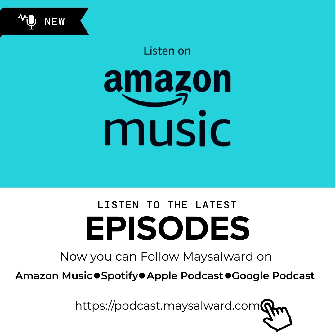 We are thrilled to announce that the Maysalward Podcast is now live on #AmazonMusic @PlayMorePods. Not only that, but we've just released exciting new episodes for your listening pleasure. Tune in now. 👉🏻 podcast.maysalward.com #Podcast #NewEpisodeLive #PodcastsOnAmazonMusic