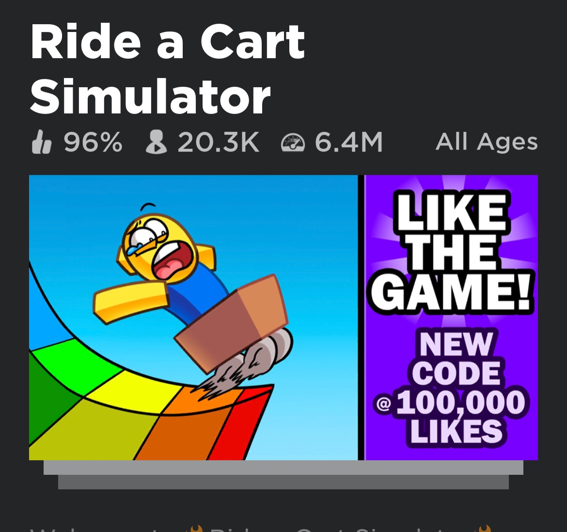 Roblox: Cart Ride Simulator Codes