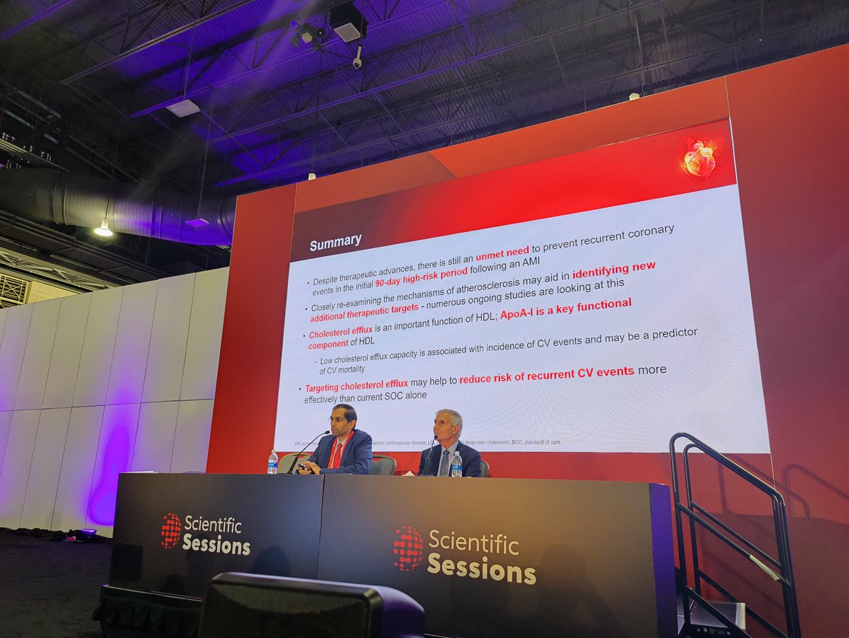 Shrikanth Sampath (@shrikanth4404) on Twitter photo Day 2!
Do you truly understand how HDL works?
Wonderful presentation by two legends of Cardiology!!
"Cholesterol efflux may help reduce post AMI recurrent CV events". I could listen to both of them forever!
<a href="/DLBHATTMD/">Dr. Deepak L. Bhatt</a> #Drlibby #AHA2023 #CardioTwitter <a href="/SinaiCards/">Mount Sinai Cardiology Fellowship</a> Day 2!
Do you truly understand how HDL works?
Wonderful presentation by two legends of Cardiology!!
"Cholesterol efflux may help reduce post AMI recurrent CV events". I could listen to both of them forever!
<a href="/DLBHATTMD/">Dr. Deepak L. Bhatt</a> #Drlibby #AHA2023 #CardioTwitter <a href="/SinaiCards/">Mount Sinai Cardiology Fellowship</a>