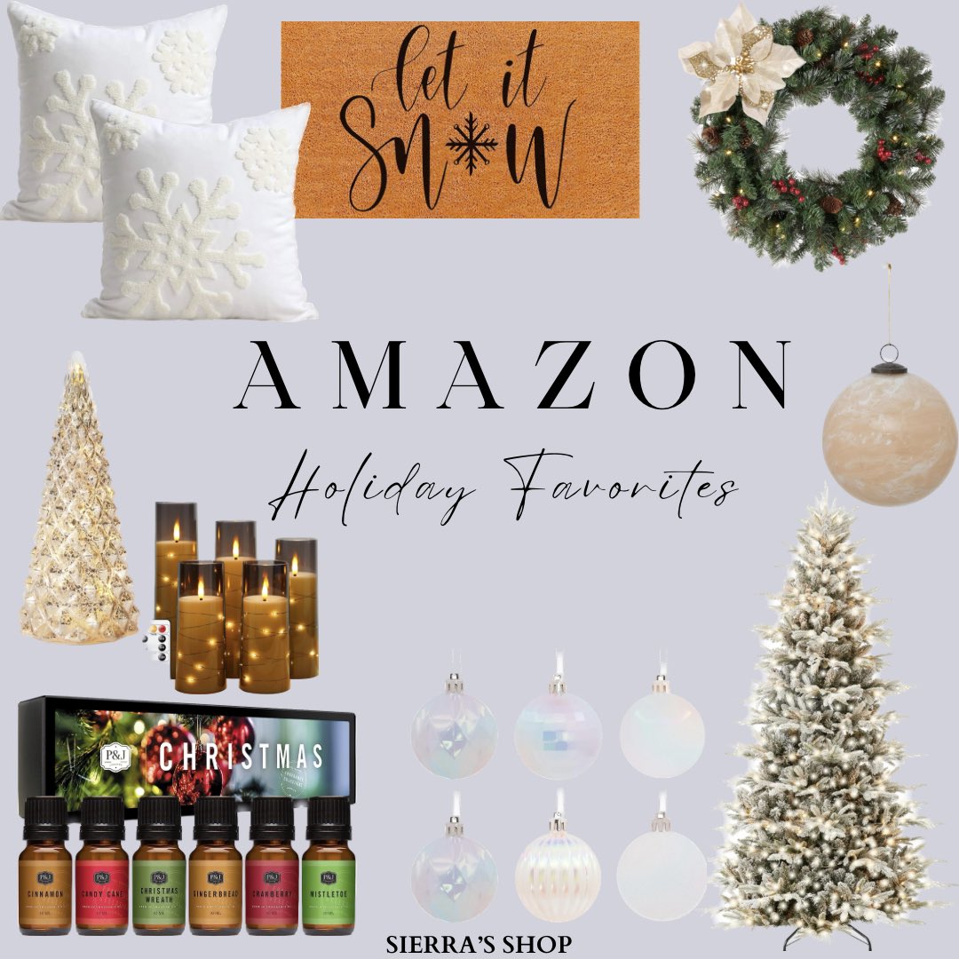 SierraCC27's tweet photo. Amazon Holiday Favorites🤍🎄❄️

✨Link is below to shop any of these holiday favorite finds⬇️
https://t.co/1NRTRCYHWk

 ✨Follow me for more Amazon deals &amp; must haves! 🫶🏻 @sierras_shopp on Instagram✨

#Amazon  #AmazonHoliday #Ad #Christmas #holidaydecor https://t.co/iMeIVTGrm4