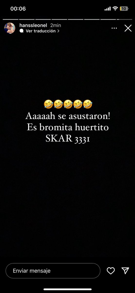 Hanssleonell's tweet photo. @laitoscat Dijeron por ig que era broma , skar 3331 https://t.co/7q1vEJYsvZ