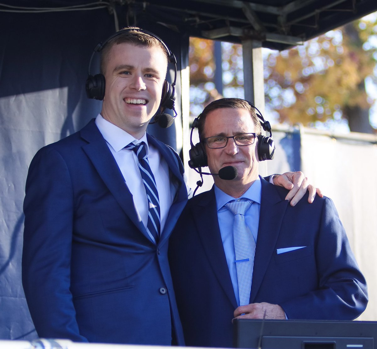 Schmaltzlosophy's tweet photo. What a #LetsPlay3 @XavierAthletics tripleheader @XavierVBALL, @XavierWSOC and @XavierWBB broadcast day with @PaulFritschner! https://t.co/qnHm9va7pE