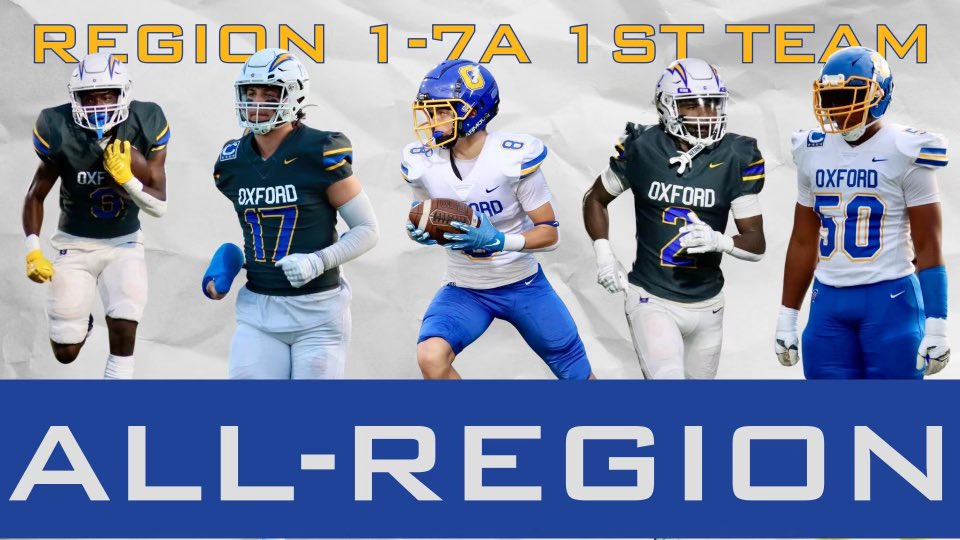 ohschargers's tweet photo. Region 1-7A Offense 1st Team Chargers! 

@JayBrownn_3
@Jack_Harper21 
@LeviBlount81 
@XavierLewiss2 
@nelsonjr_72

#chargerforlife https://t.co/1hsFiq4Y7U